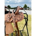 thumbnail image 4 of Resistance Youth Western Barrel Saddle for Horse Riding – Genuine Leather Kids Saddle with Floral Tooling, Silver Conchos & Free Tack Set – Sizes 10”, 12”, 13”, 4 of 7