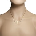 thumbnail image 3 of My Daily Styles Stainless Steel Womens Sideways Cross Pendant Necklace (Yellow), 3 of 3