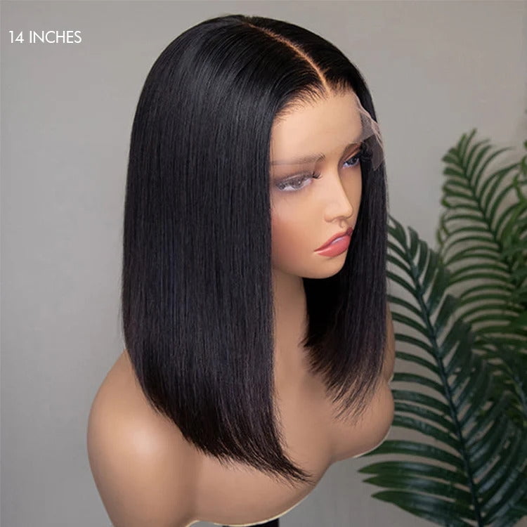Supreme 13A Celebrity-Grade 100% Unprocessed Human Hair 6X4 Bob Cut Wig (Middle Part 14" inch)- Renee