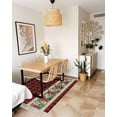thumbnail image 4 of Christmas Poinsettia Bath Rug 2x3ft Woven Bathroom Entryway Runner Rug,Red Plaid Xmas Botanical Washable Living Room Hallway Bedroom Kitchen Carpet with Tassels,Indoor Outdoor Throw Doormat, 4 of 7