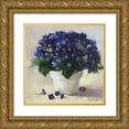 thumbnail image 1 of Strube, Ling 20x20 Gold Ornate Wood Framed with Double Matting Museum Art Print Titled - Purple Flowers, 1 of 4
