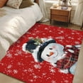 thumbnail image 5 of Christmas Area Rug 3x5 FT, Non Slip Entryway Bedside Carpet, Red Snowman Pine Cones Xmas Winter Snowflake Washable Soft Floor Carpet Indoor Mat Non-Shedding Throw Rug for Dorm Kitchen Home Office, 5 of 9