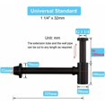 thumbnail image 2 of Decorative P-Trap, Adjustable Height Brass Bottle Trap, Standard Slip Inlet for Bathroom Sink Drain Kit, Wall Drainage System Compatible, Matte Black, 2 of 5