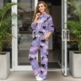 thumbnail image 3 of Xixirimido Cat Music Stars Purple Print Women’s Sweatsuits 2 Piece Outfit Fall Fashion Airport Lounge Sets Long Sleeve Sweatshirt Wide Leg Sweatpants Plus Size Tracksuit, X-Small, 3 of 7