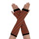 thumbnail image 1 of Mujeres Invierno Raya Patrón Codo Longitud Sin dedos Thumbhole Calentadores de brazo Guantes largos naranja talla única, 1 of 6