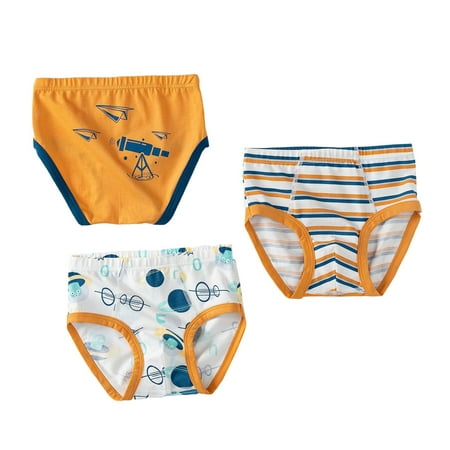 Zanarzt Toddler Boys Cotton Brief Baby 3 Packs Potty Training Pants Cotton Training Underwear for Toddler Boy and Girls Orange 4-5 Years