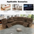 thumbnail image 5 of Aukfa 3-Piece Recliner Sofa Set, 6 Seat Sectional Couch with Cup Holders&Storage Console, Brown, 5 of 11
