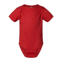 Rabbit Skins Infant 100% Cotton Jersey Lap Shoulder Short Sleeve Bodysuit, Red, 6 Months