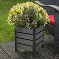 thumbnail image 3 of Grapevine Faux Wood Planter with Metal Frame, Square, 3 of 6