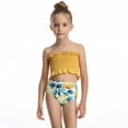 thumbnail image 3 of GYRATEDREAM Girls Two Piece Swimsuits Bikini Set Bathing Suit Kids Ruffle Floral Swimwear Set for 5-14Y Yellow-2, 3 of 9