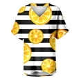thumbnail image 5 of Hauts d'Été Grande Taille pour Femmes Col Rond Imprimé Manches Courtes T-Shirt Blouse Ample Col en V T-Shirt Femmes en Solde, 5 of 5