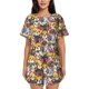 thumbnail image 1 of Fotbe Cute Cat Conjunto de Pijama Estampado para Mujer, 2 Piezas, Ropa de Dormir con Camiseta de Manga Corta y Shorts Suaves-4X-Large, 1 of 6