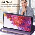 thumbnail image 4 of Galaxy Note 20 Ultra Case,Dteck Shockproof Magnetic Leather Wallet Zipper 9 Cards Slot Pocket Patterned Case Hybrid Rubber Kickstand Cover with Strap for Samsung Galaxy Note 20 Ultra,Purple, 4 of 7