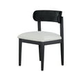 thumbnail image 6 of Beautiful Drew Dining Room Chairs by Drew Barrymore, Rich Black Finish with Striped Fabric, 2 Pack, 6 of 14