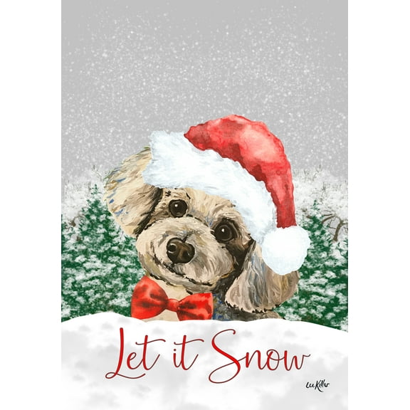 Maltese - Hippie Hound Studios Let it Snow Christmas Garden Flag