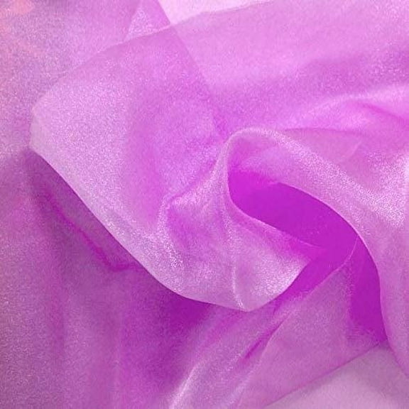 DECORATIVE SILK INC. Sparkle Crystal Sheer Organza Fabric Shiny 60" inch wide by the yard (Lilac)