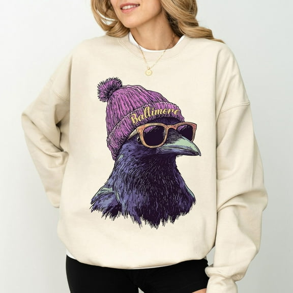 Baltimore Football Sweatshirt, Retro Sports Fan Shirt, Trendy Game Day Gift Sweater