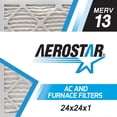 thumbnail image 1 of Aerostar 24x24x1 MERV 13 - 6 Count - Pleated HVAC, Furnace & Air Conditioner Filters - Removes Bacteria, Dust, Cold & Flu Germs, Lint, Mold, Pet Dander, Allergy-Causing Pollen, 1 of 5