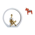 thumbnail image 1 of Figura abstracta de niña de granja y escultura de animal sueco para estantería, dormitorio, centro de mesa, estatua versátil para mujer, regalo para l, 1 of 8