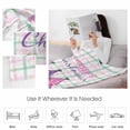 thumbnail image 4 of Merry Christmas Throw Flannel Blanket 40x60In Purple Pink Xmas Tree Dot Snowflakes Plaid Super Soft Cozy Bed Blanket, Lightweight Plush Fuzzy Bed Throw for Bedroom Sofa Couch Living Room, 4 of 4