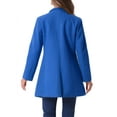 thumbnail image 4 of INSPIRE CHIC Women's Coat Mid Length Stand Collar Single Breasted Winter Outerwear Overcoat Sea Blue XL, 4 of 7