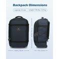 thumbnail image 5 of Hynes Eagle 22" Hybrid Carry-On Luggage, Softside Rolling Backpack, Dark Blue, 5 of 9