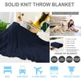 thumbnail image 2 of Unique Bargains Cotton Knitted Throw Blanket for Couch, 50" x 60",  Navy Blue, 2 of 8