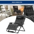 thumbnail image 5 of Poteban Oversized Zero Gravity Chair Set of 1, 33In XL Lawn Chair with Cushion,Support 500LB,Dark Gray, 5 of 6