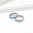 thumbnail image 4 of PAMTIER Men's 4mm Tungsten Steel Classic Dome Thin Stackable Synthetic Turquoise Gemstone Inlay Pinky Ring Wedding Band Matching Set Rose Gold Size 6, 4 of 5