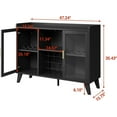 thumbnail image 3 of Towallmark Home Wine Bar Cabinet with LED Light, Freestanding Liquor Cabinet with Storage Shelves, Coffee Bar Kitchen Pantry Organizer, Microwave Stand for Living Dining Room, 3 of 7