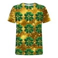 thumbnail image 6 of Women's All Over Print Tees St. Patrick’S Day Graphic Top 2026 Summer T Shirts Casual Round Neck Clothing Soft Breathable Shirts Vintage Shamrock Outfits Relaxed Fit Pullover, 6 of 7