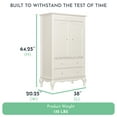 thumbnail image 3 of Evolur Armoire in Ivory Lace, Spacious Storage, 3 of 12
