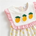 thumbnail image 5 of mgoYE Baby Girl Fruit Clothes Lemon Embroidery Smocked Bubble Romper Sleeveless Ruffled Bodysuit Summer Outfit Size 6-12 Months Yellow, 5 of 5