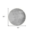 thumbnail image 3 of 8' Gray Charcoal And Silver Round Abstract Washable Indoor Outdoor Area Rug, 3 of 5