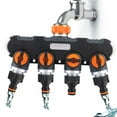 Jrocdr Garden Hose Splitter 4 Way Rubberized Tap Hose Connectors Water Distributor Line Timer
