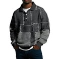 thumbnail image 4 of LWavelet Men's Denim Patchwork Polo Shirt - Retro Vibe, Perfect for Casual Leisure & Spring Outfits Black 3XL, 4 of 5