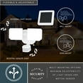 thumbnail image 5 of 2 Light Solar Powered Outdoor Security LED Flood Light White, Motion Sensor, Dusk to Dawn, Battery Backup, 5 of 11
