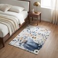 thumbnail image 4 of Entryway Rug 2'x3', Blue White Pumpkin Fall Kitchen Runner Rugs Non-Slip Carpet Mats, Thanksgiving Eucalyptus Gray Wooden Bedside Rugs Runners Washable Floor Carpet for Bathroom Laundry Room, 4 of 8