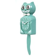 Ocean Waves Kitty Cat Clock (3/4 Size) 12.75 Smaller Version Retro Green Kit Cat Klock Made in USA