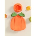 thumbnail image 5 of RUINIXCW Toddler Baby Girl Boy Halloween Pumpkin Costume Newborn Infant Baby Fall Halloween Outfit Sleeveless Top Hat Cosplay Party Dress Up Clothes, 5 of 9