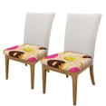 thumbnail image 2 of Honeii Donuts Print Square Cushion Cover with Elastic Band & Ties,Sofa Cushion Covers,Furniture Protector for Living Room,Washable Sofa Seat Slipcover-Two Pieces, 2 of 7