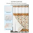 thumbnail image 2 of No Hook Cloth Fabric Shower Curtain with Snap in Liner, Orange Yellow Pumpkins Waterproof Shower Curtains Set with See Through Top Window, Autumn Leaves Rustic Vintage Bath Curtains Shower 72"x72", 2 of 6