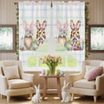 thumbnail image 5 of Easter Gnome Swag Valance Curtains Spring Gnome Eggs Floral Colorful Plaid Rod Pocket Swag Curtains Small Window Treatments for Kitchen Bathroom Bedroom 28" W x 36" L, 2 Panels, 5 of 9