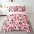 thumbnail image 2 of Homewish Wild Opossum 7-Piece Twin Bedding Sets,Retro Rustic Flower Bedding Comforter Set,Gray Pink Red Sheet Sets For Boys Kids,Breathable Home Decor Reversible, 2 of 8