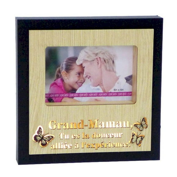 8.5 X 8.5" 'Grand-Maman, Tu Es La Douceur Alliee A L'Experience' Holds 4 X 6" Photo Frame
