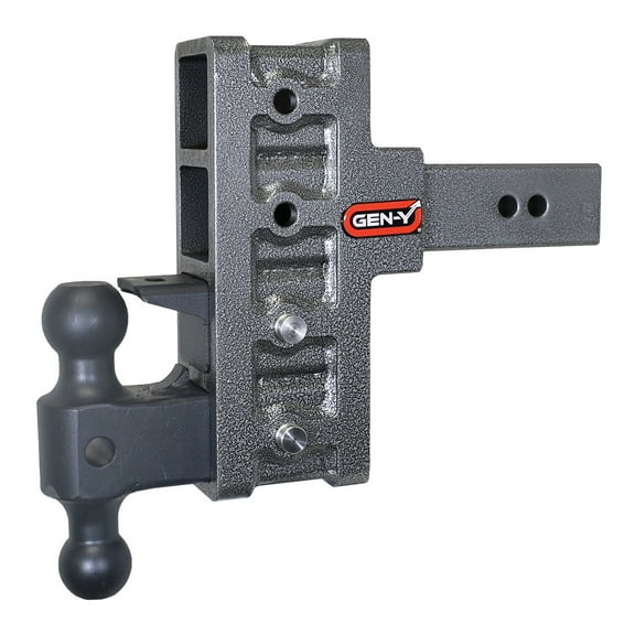 GEN-Y GH-924 MEGA-DUTY Adjustable 6" Offset Drop Hitch with GH-061 Dual-Ball, GH-062 Pintle Lock for 2.5" Receiver - 21,000 LB Towing Capacity - 3,000 LB Tongue Weight