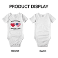 thumbnail image 3 of Bermudian American Flag Two Hearts Cute Baby Bodysuits Newborn Clothes (White, 18-24 Months), 3 of 5