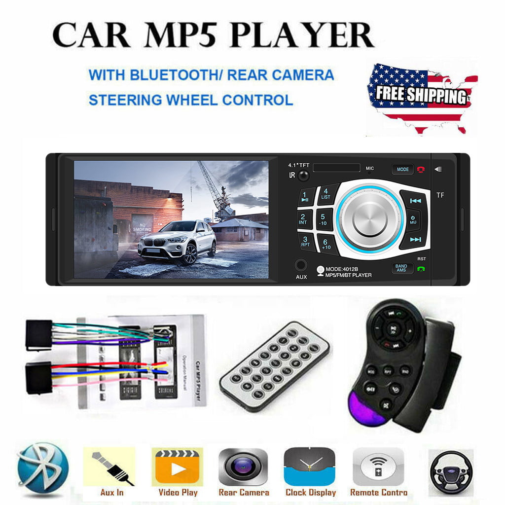 4.1'' Car Stereo FM Radio BT USB AUX MP5 MP3 Car Player Single with Camera 1DIN 
