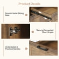 thumbnail image 6 of Tribesigns 65" Farmhouse Computer Desk with 5 Drawers, Wooden Home Office Desk with Cabinet, Large Study Writing Table for Working, Studying, Rustic Brown, 6 of 7
