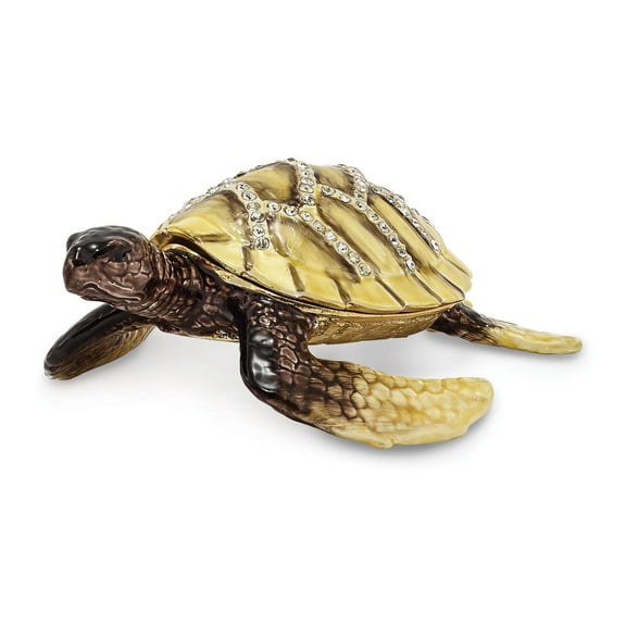 Pewter Yellow Sea Turtle Trinket Box